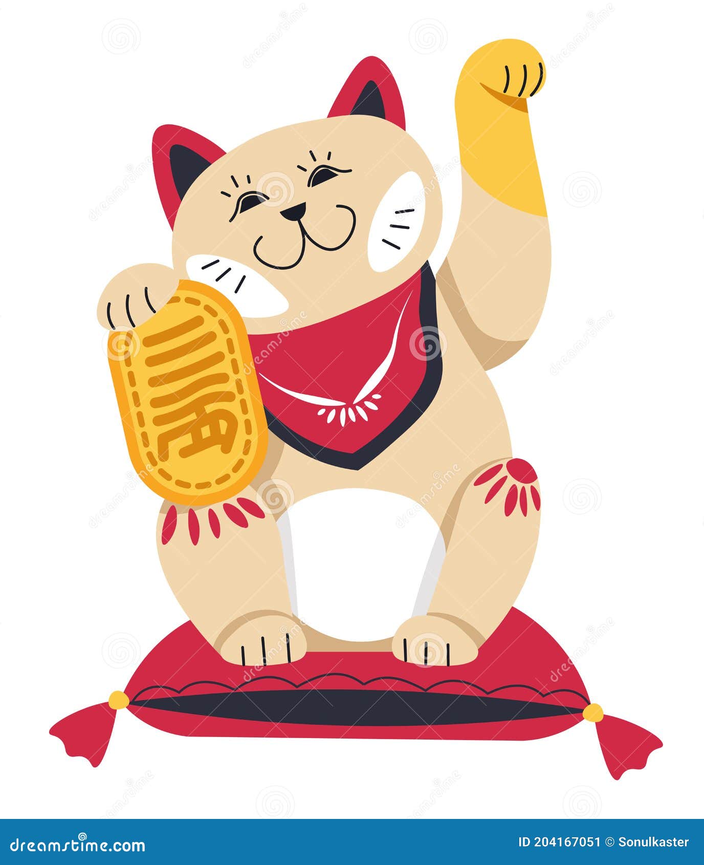 Sventolare Gatto Giapponese O Cinese Che Calcola Statua Illustrazione  Vettoriale - Illustrazione di giapponese, gatto: 204167051