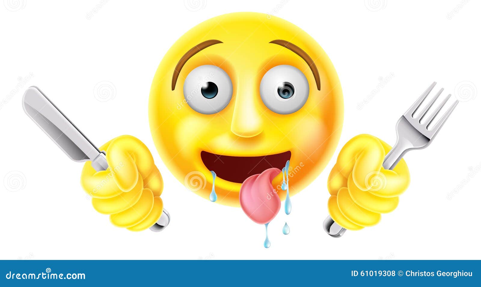 Svulten Hungrig Emoticon Emoji Vektor Illustrationer Illustration av