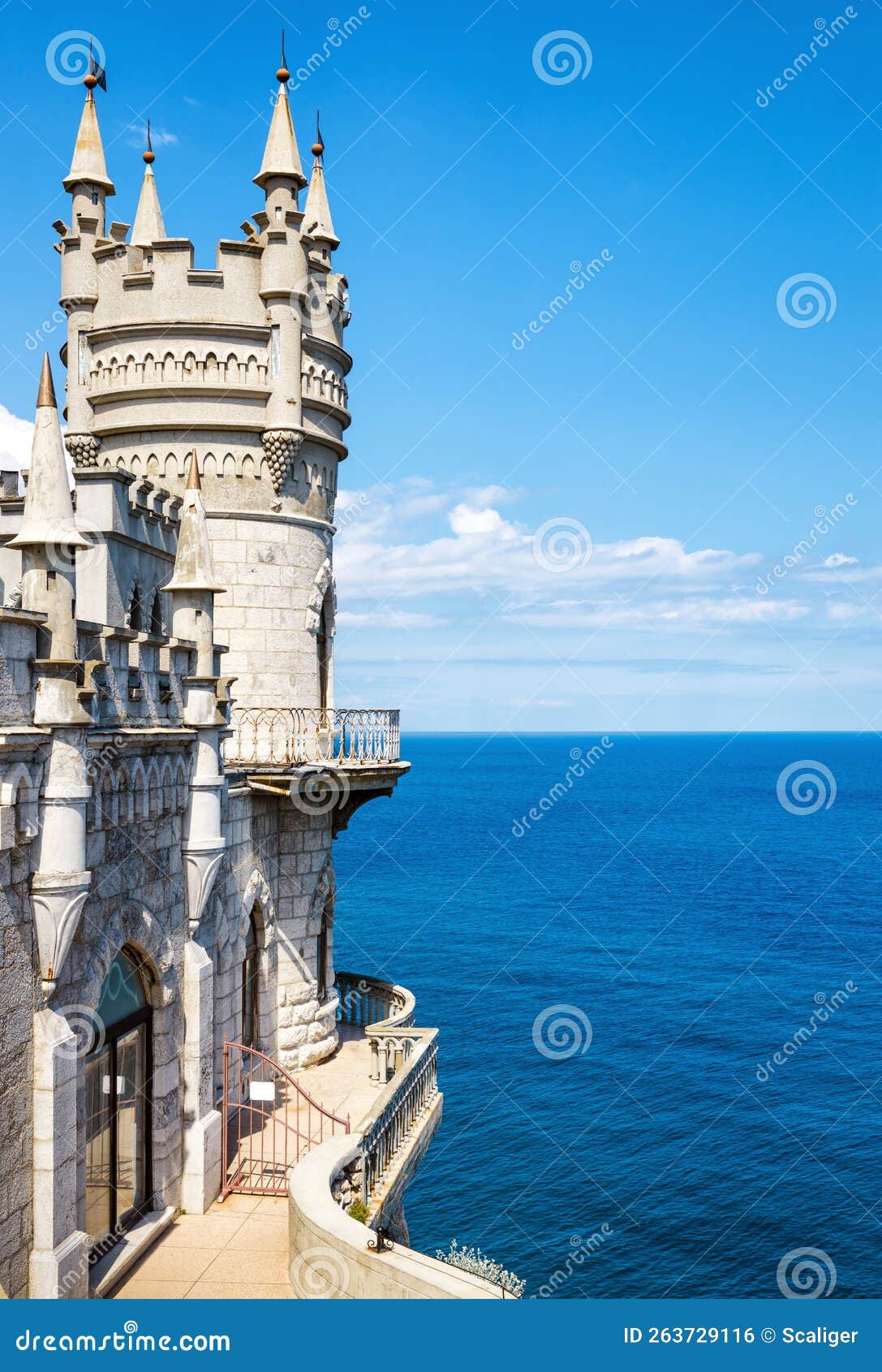 swallow`s nest castle over the black sea in crimea