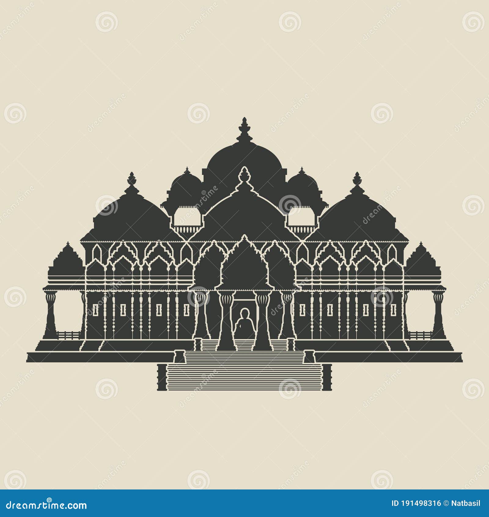 swaminarayan akshardham hindu temple black silhouette