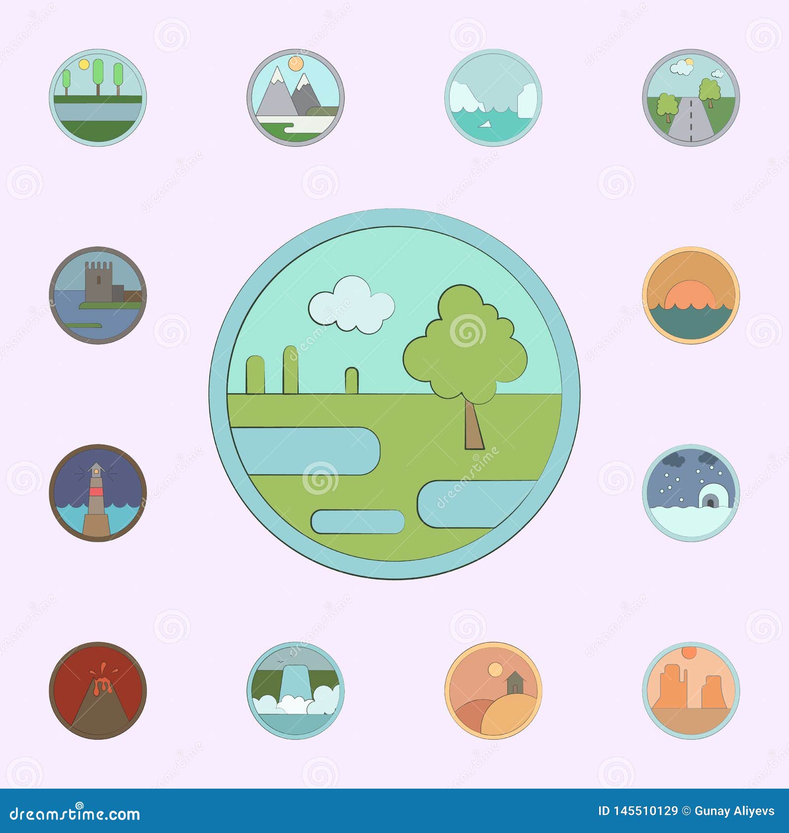 swamp colored in circle icon. landscapes icons universal set for web and mobile