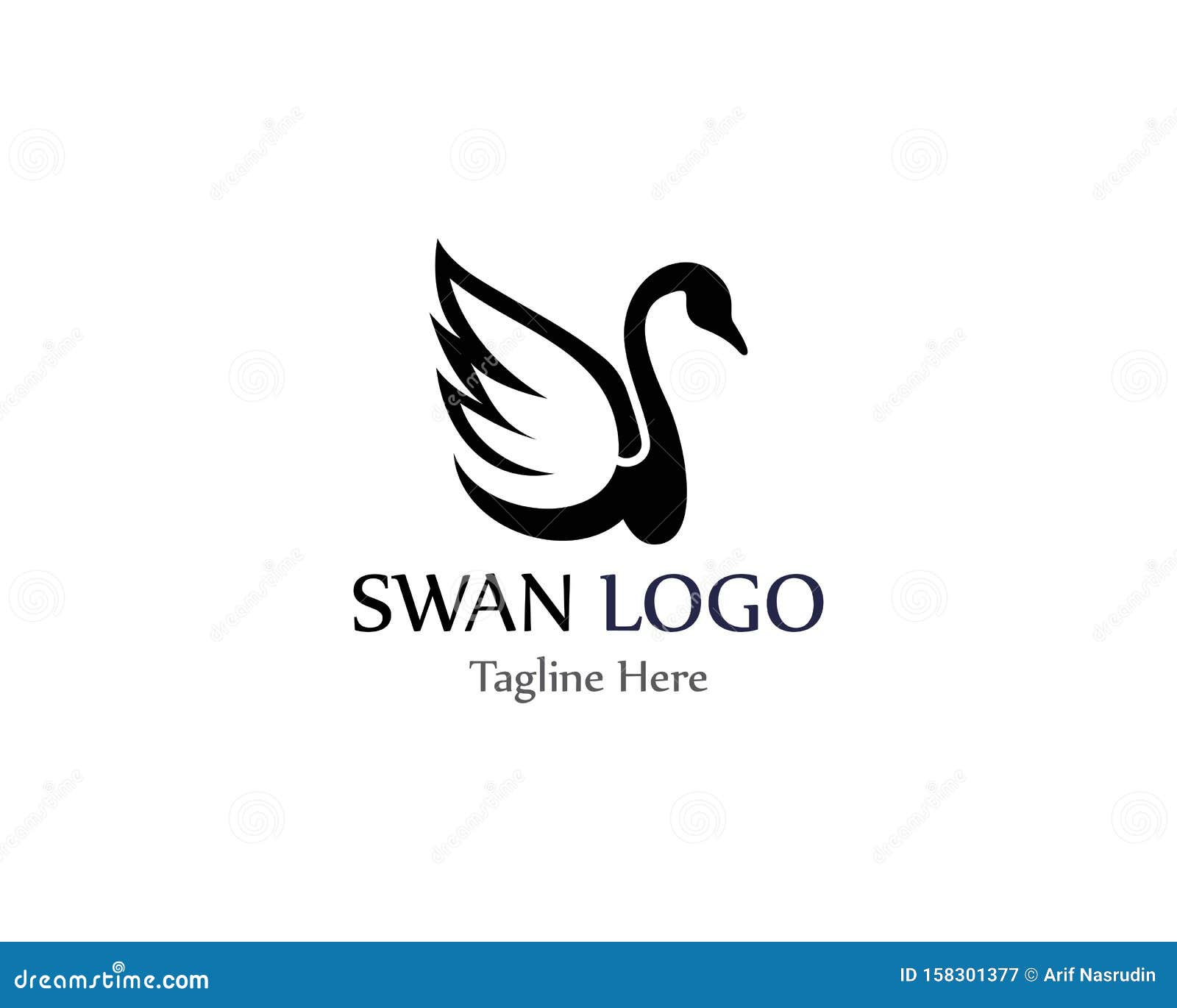 Swan Logo Simple Icon Template Vector Illustration Creative Design