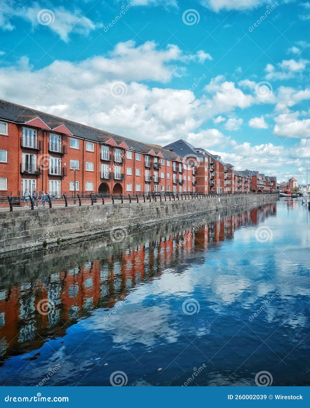 Swansea Marina with Its Reflections on the Water Editorial Stock Image