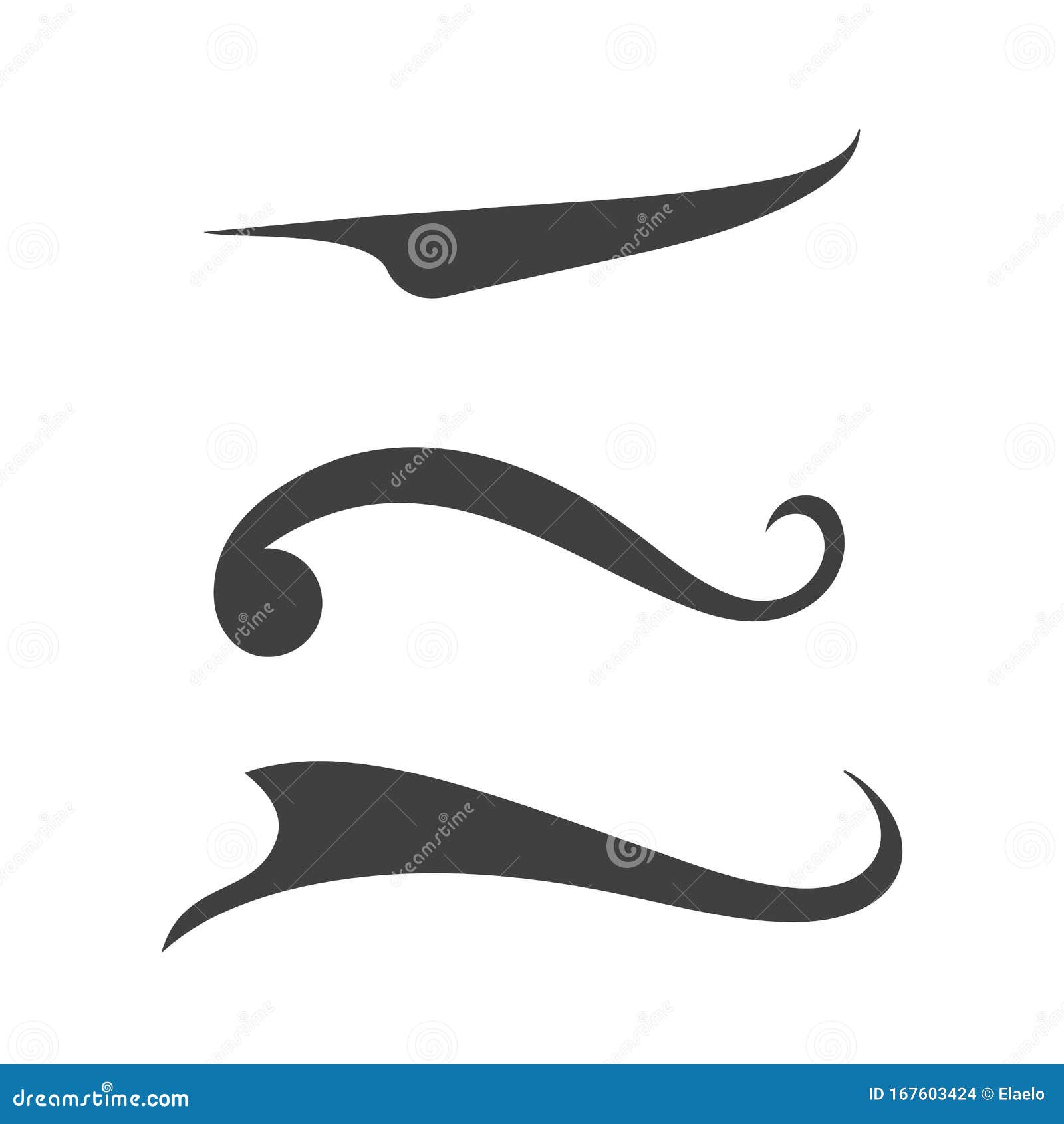 Swash and swooshes tails design Royalty Free Vector Image