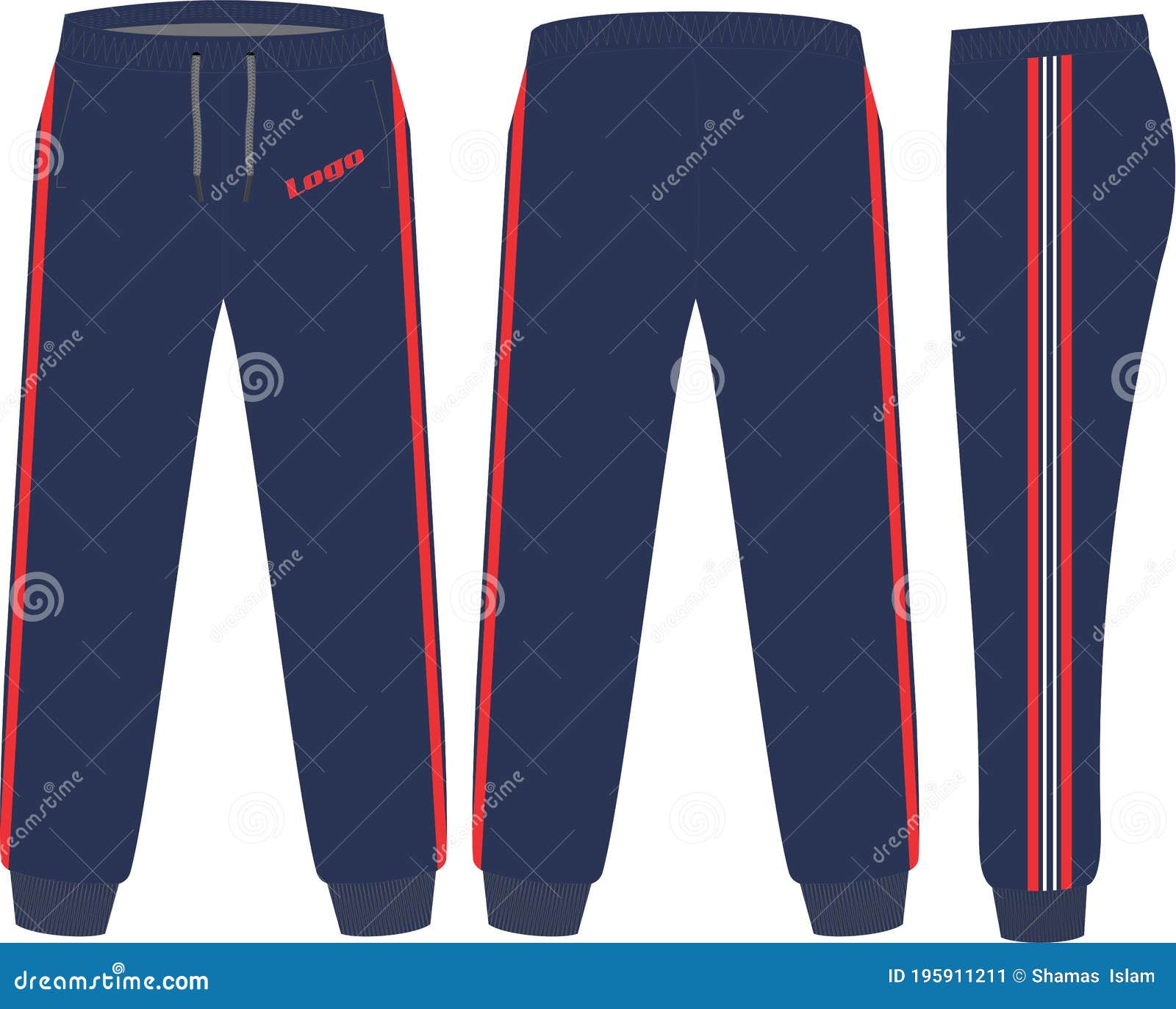 Download Sweat Pants Mock Ups Designs Illustration Template Stock ...