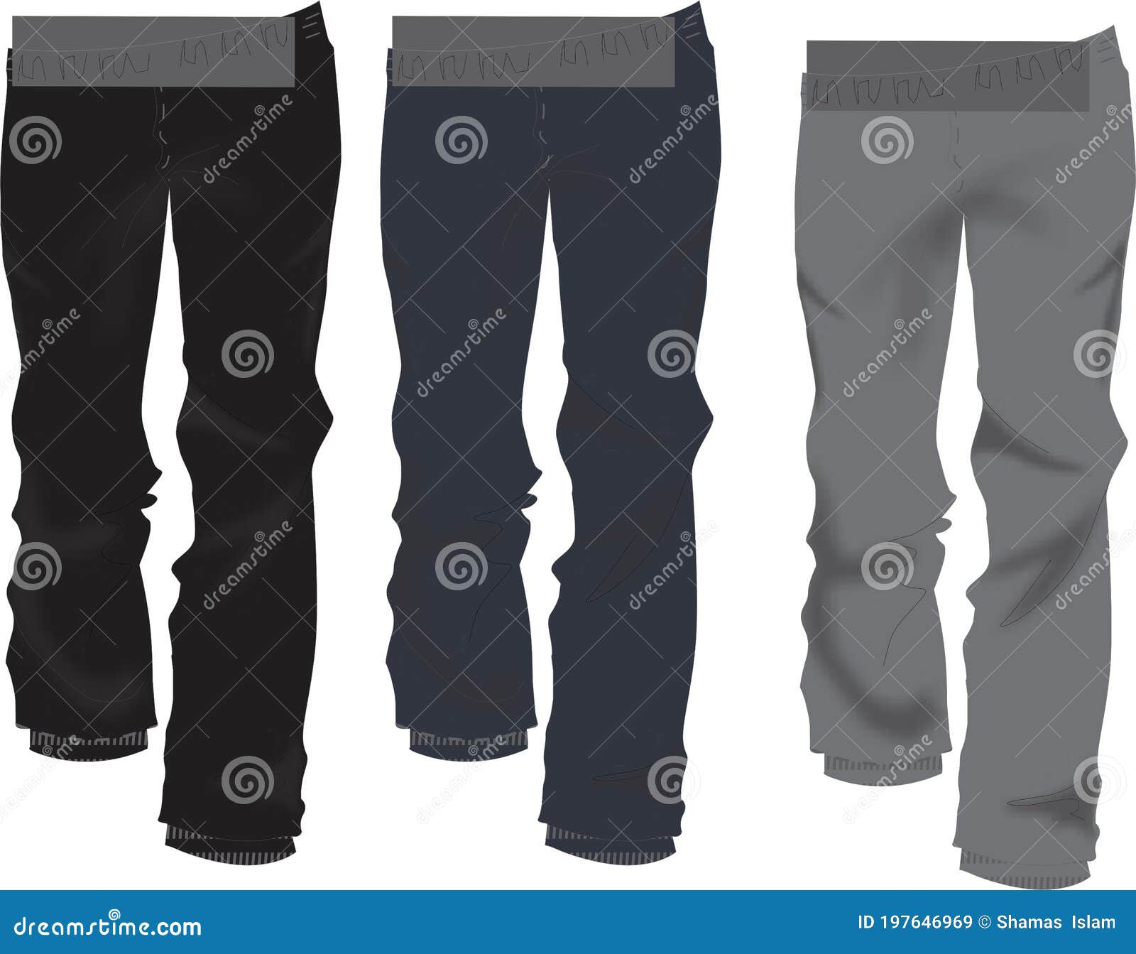 Sweat Trouser Mock Ups Templates Illustrations Stock Vector ...
