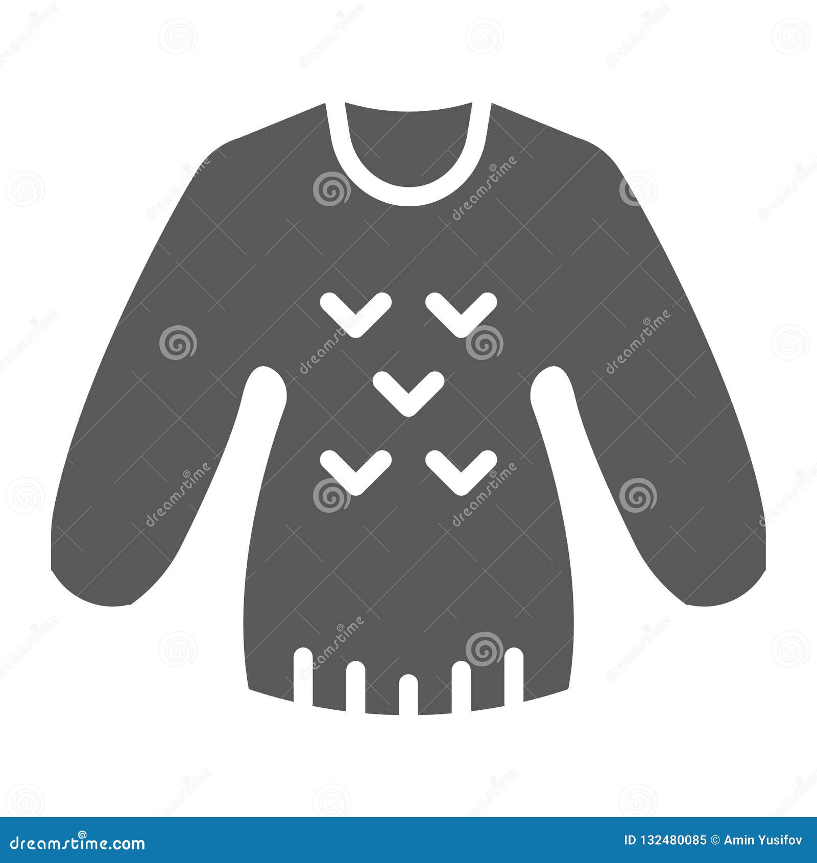Sweater Glyph Icon, Clothing and Pullover, Jumper Sign, Vector Graphics