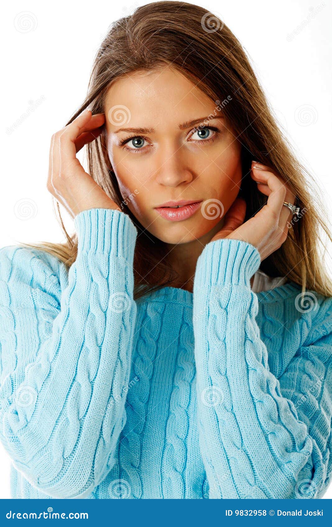 Sweater portrait stock photo. Image of makeup, isolate 9832958