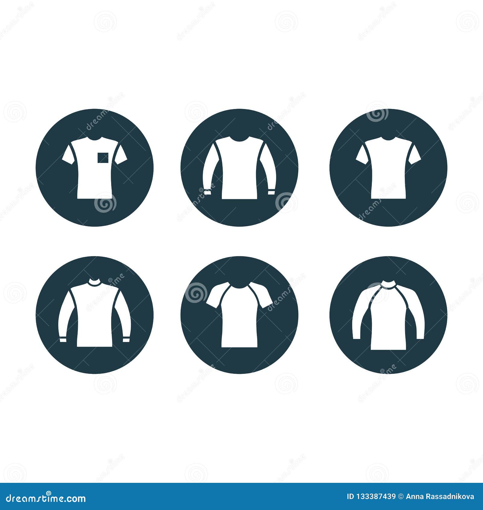 Sweater, Sweatshirt, T-shirt Icon Set Stock Vector - Illustration of ...