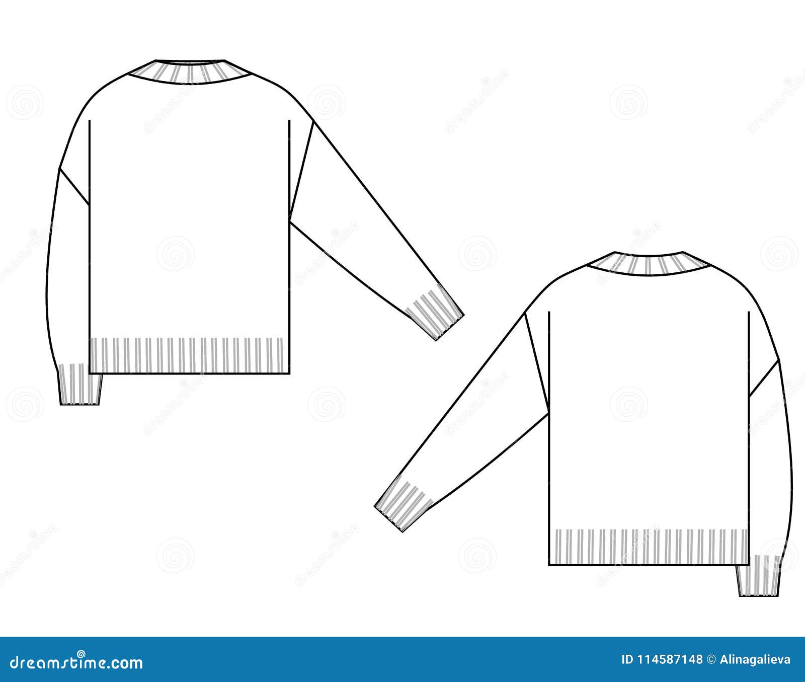 Sweater technical sketch stock vector. Illustration of female - 114587148