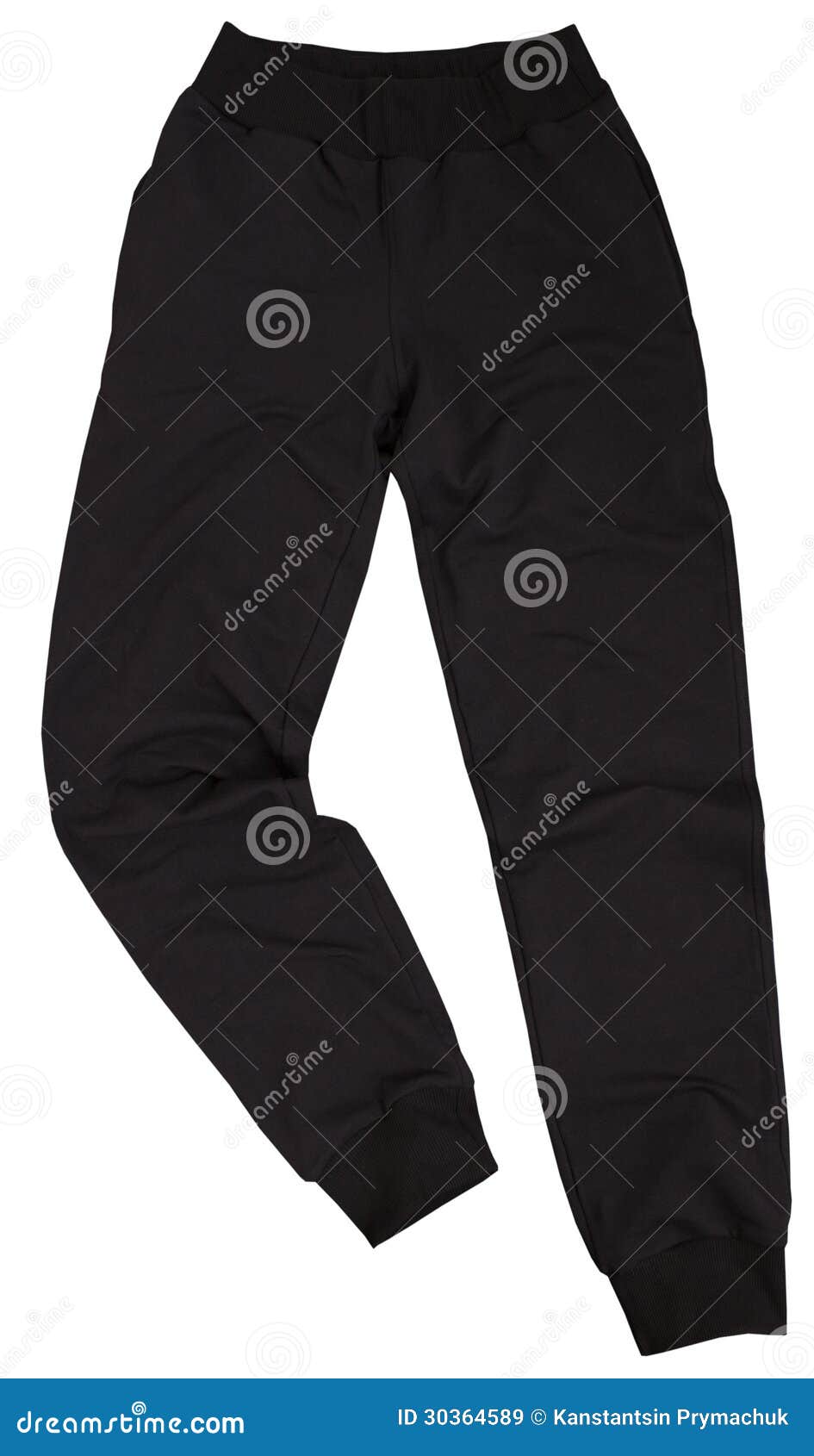 Black jogger pants mockup. Template Sports trousers front view for