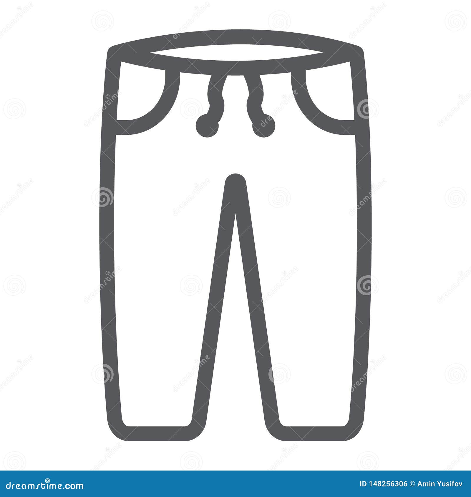 Sweatpants Line Icon, Clothes and Sport, Pants Sign, Vector Graphics, a ...