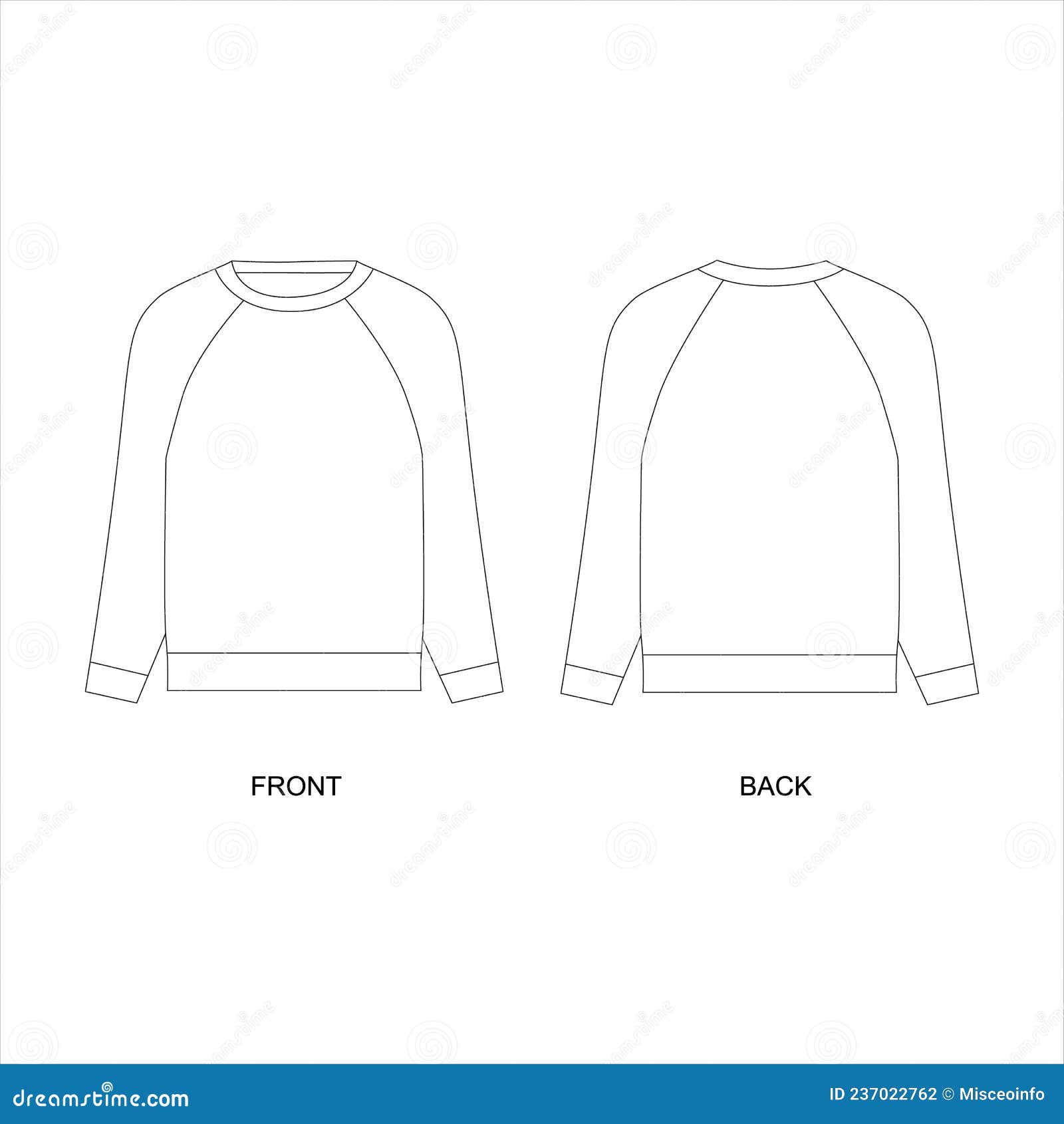 Sweatshirt Technical Drawing, Vector Stock Vector - Illustration of ...
