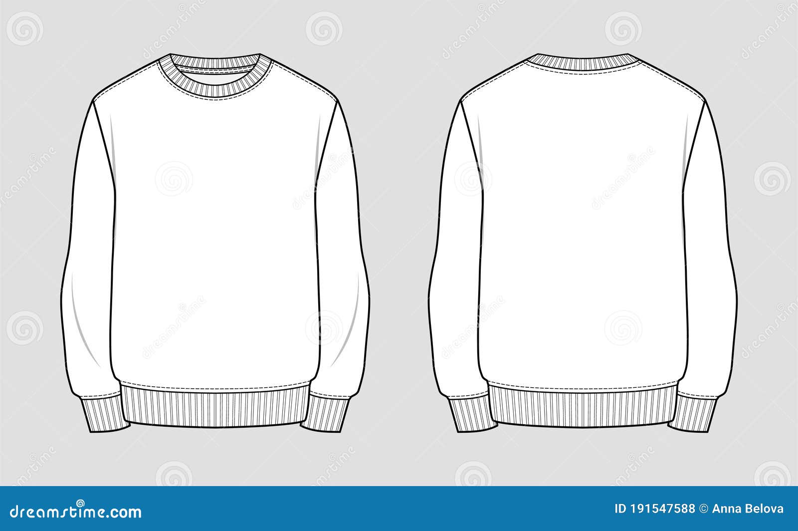 Sweatshirt Technical Sketch Stock Vector - Illustration of model ...