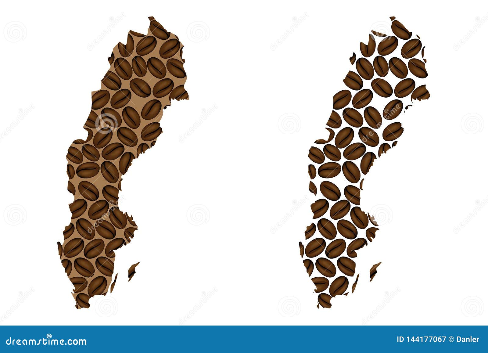 sweden -  map of coffee bean