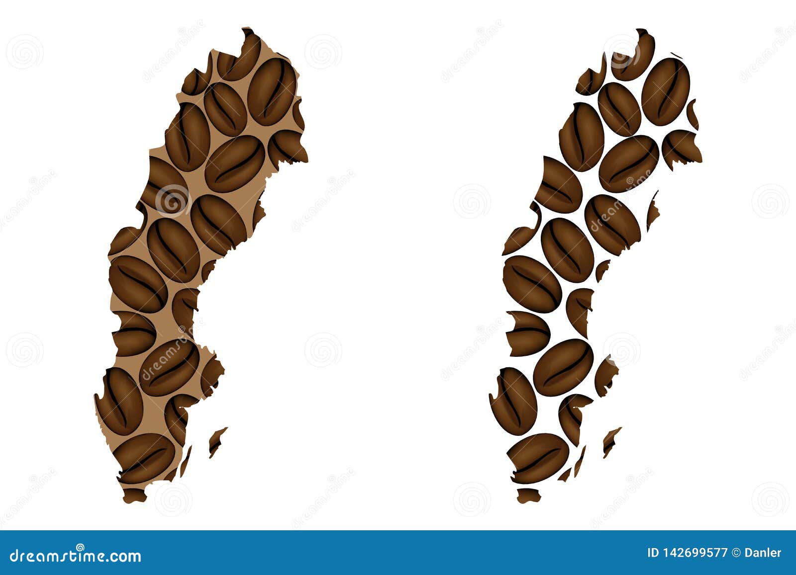 sweden -  map of coffee bean