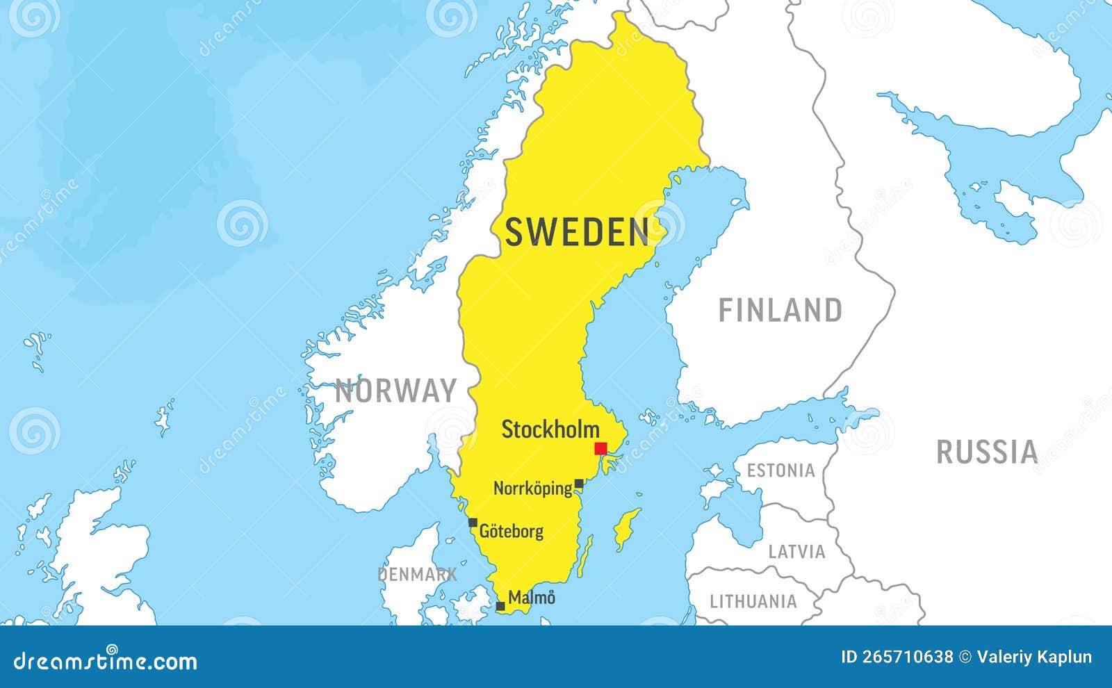 Sweden Map. Zoom on World Map. Vector Illustration Stock Vector