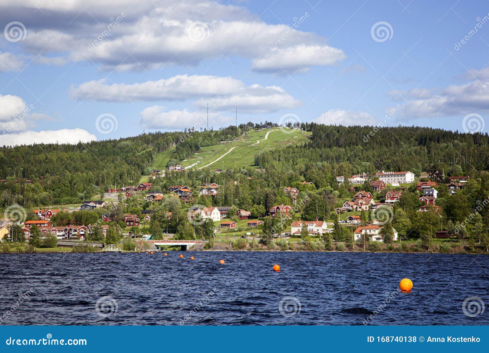 the city of rattvik on the shores of the cleanest lake siljan. sweden