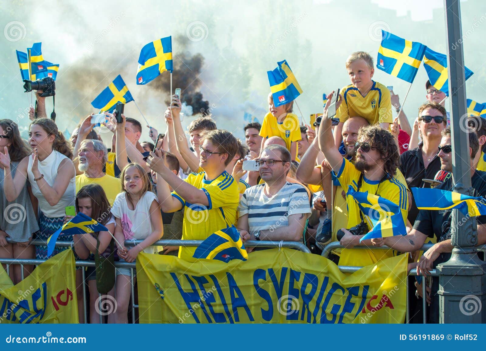 Swedish Football Fans Celebrate the European Champions Editorial Stock - champions, crowded: 56191869