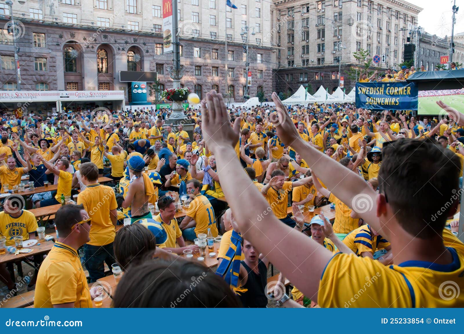 Swedish Football Fans On Euro 2012 Editorial Stock Image