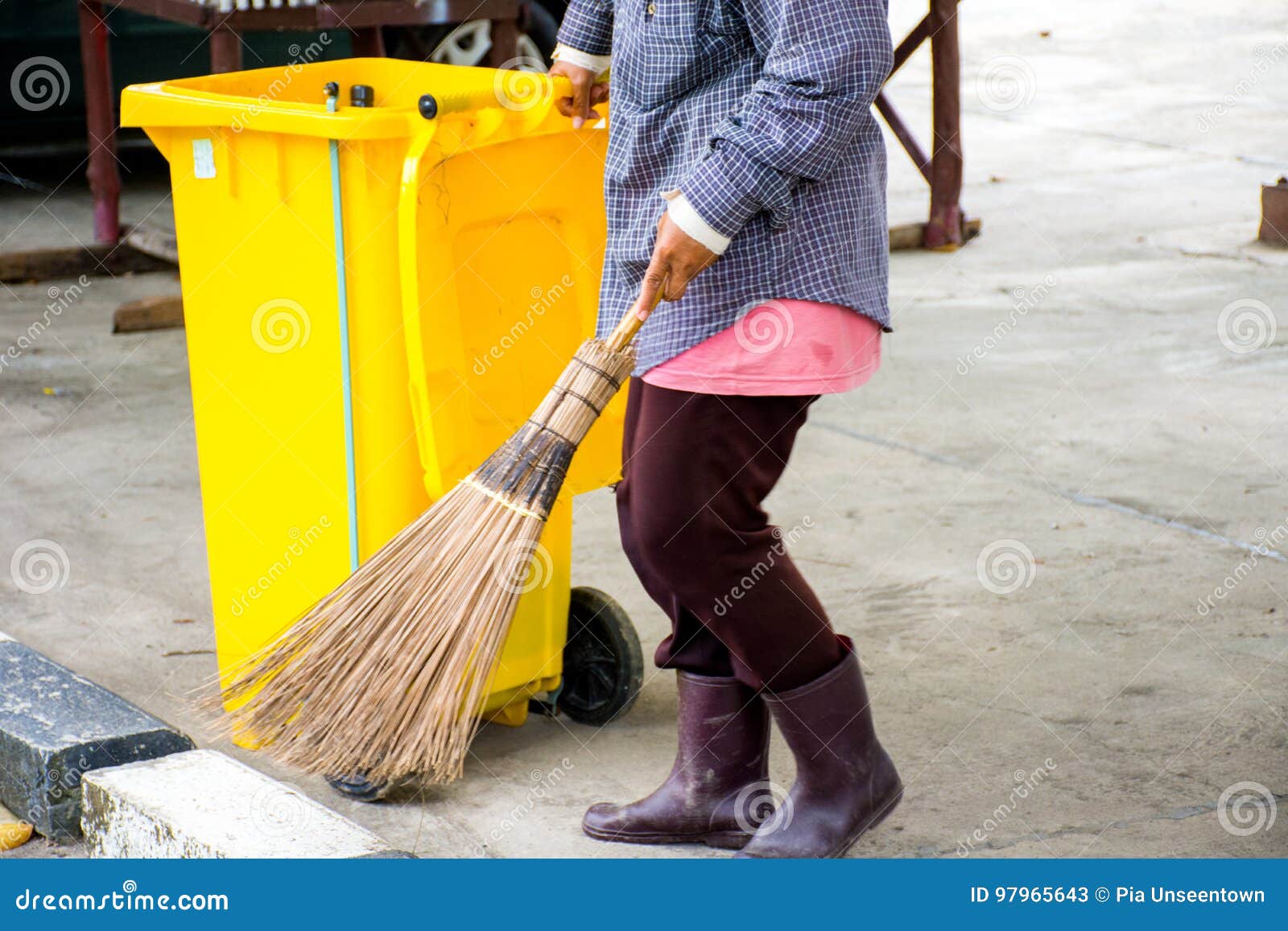 Sweepers stock image. Image of garden, work, sweeping 97965643