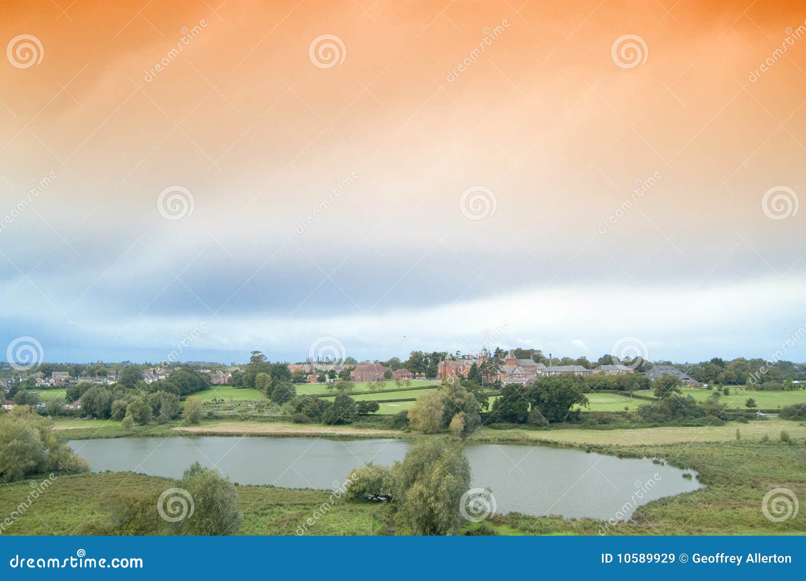 Sweeping Clouds and Landscape Stock Image Image of england, clouds