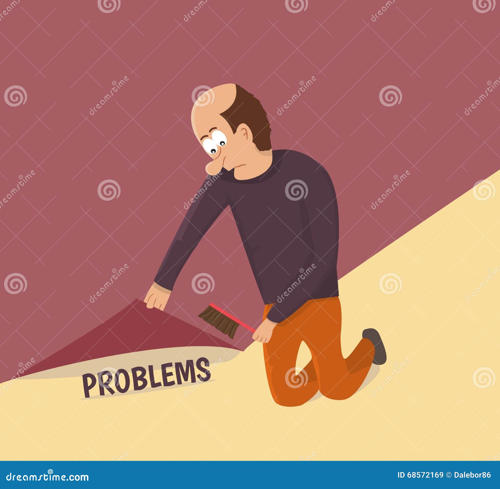 Sweeping Problems Under The Carpet Stock Vector Illustration of stress, illustration 68572169