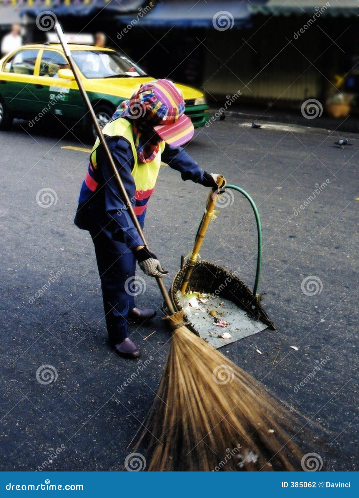 Sweeping the streets stock photo. Image of road, working 385062