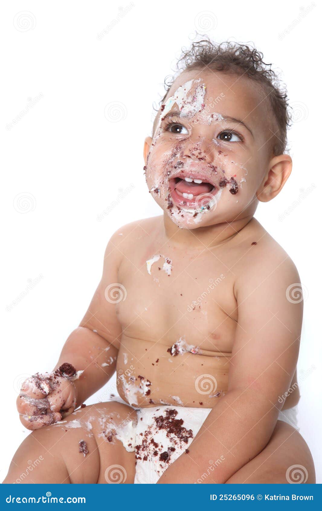 Boy Eating Cake stock image. Image of youth
