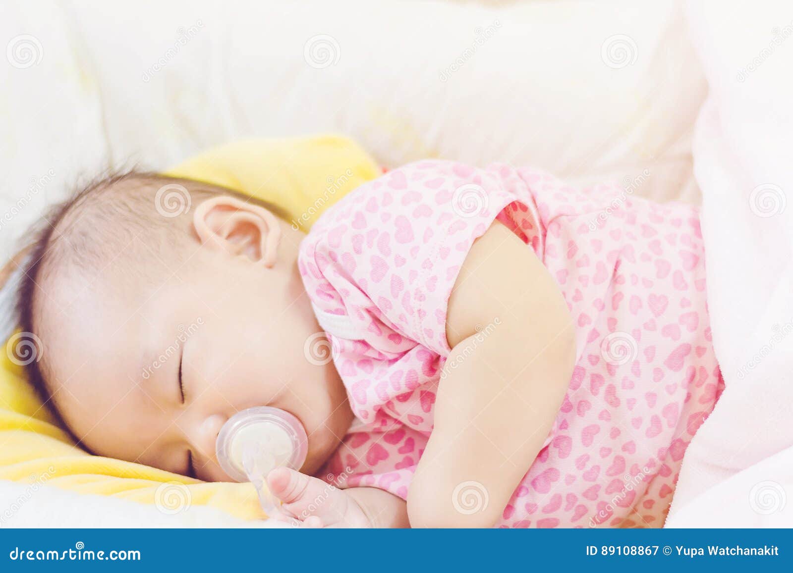 Sweet Baby Sleeping on Bed at Home Stock Image Image of play, little
