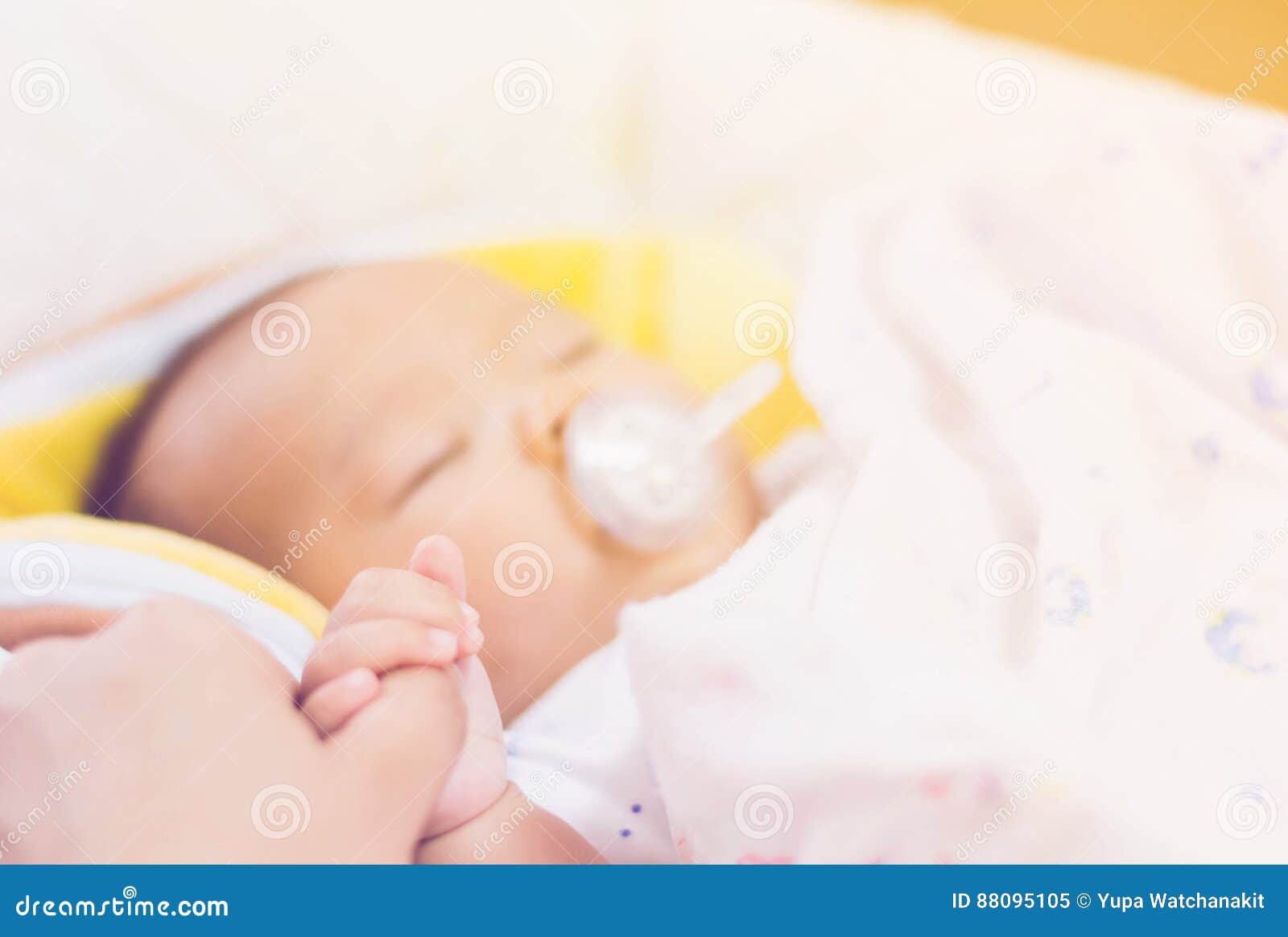 Sweet Baby Sleeping on Bed at Home Stock Image Image of happiness
