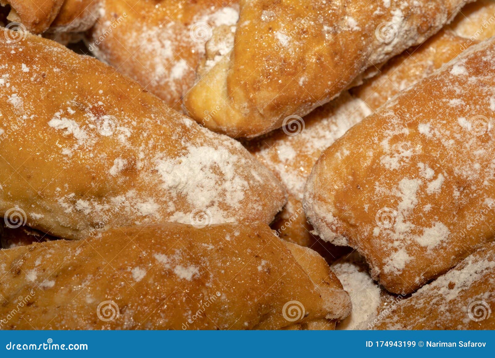 Sweet Baked Goods with Powdered Sugar Stock Image Image of homemade