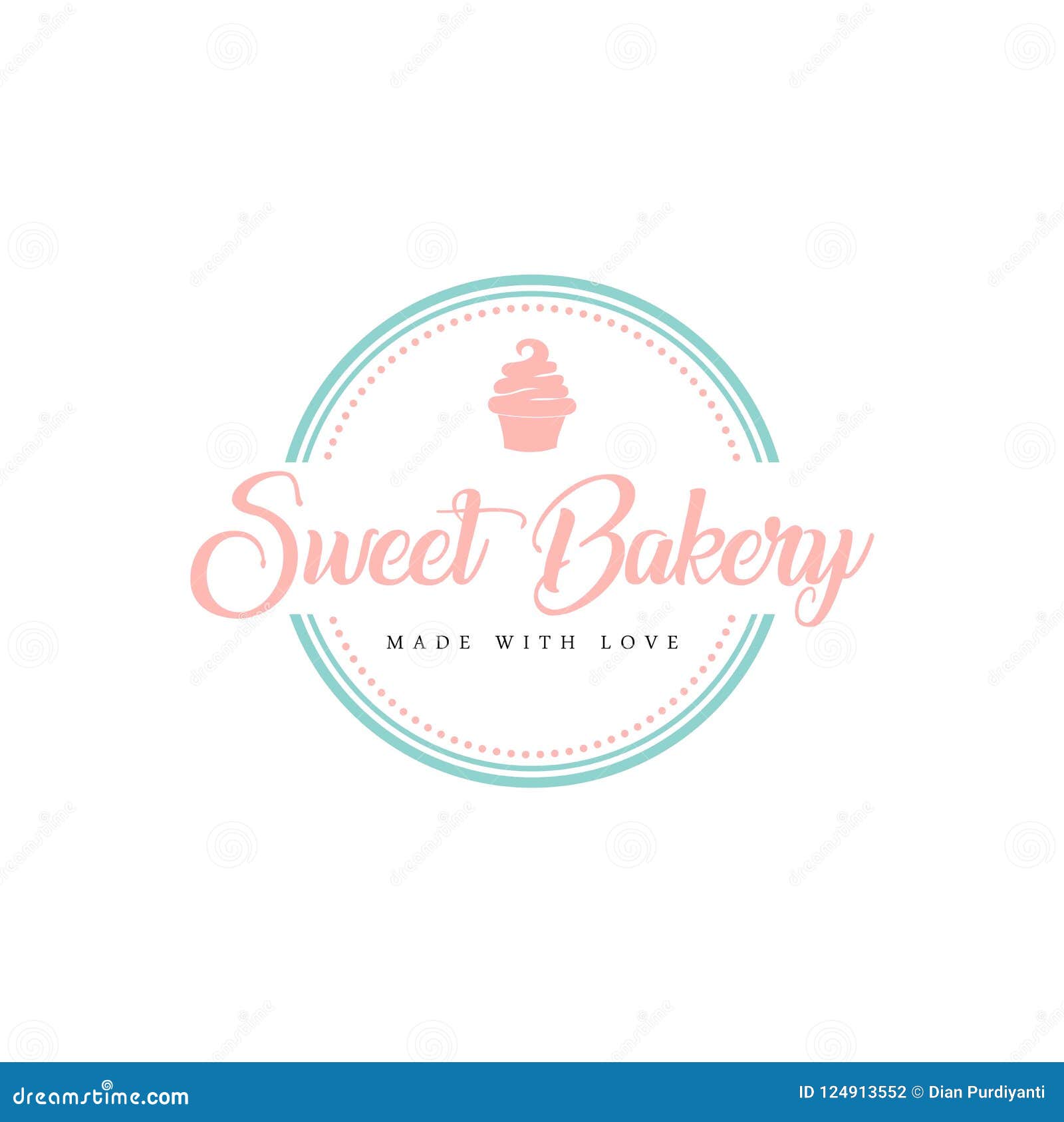 Sweet Bakery and Dessert Logo, Sign, Emblem, Flat Vector Design Stock ...