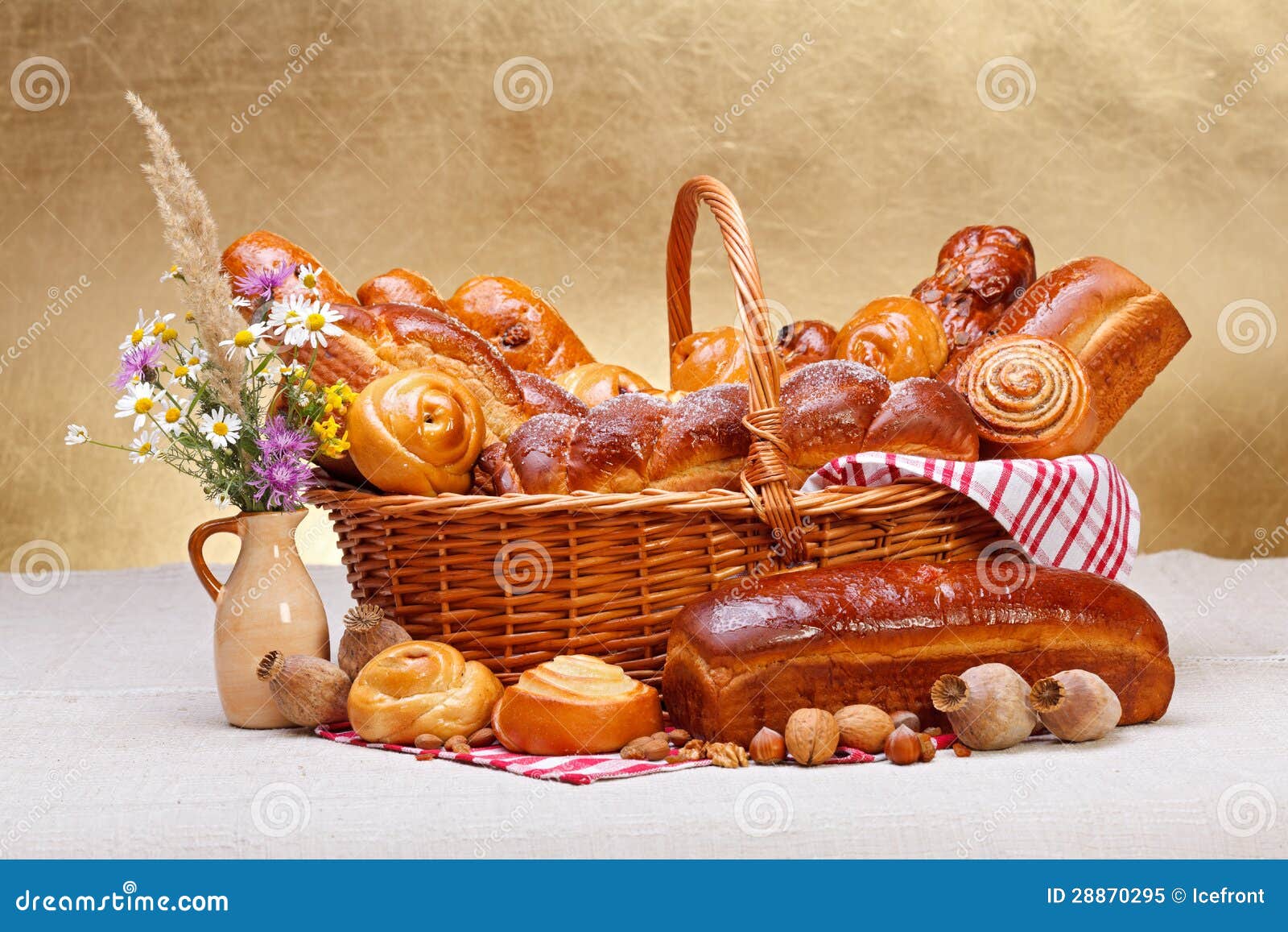 Sweet Bakery Products in Basket Stock Image Image of bakery, cookies