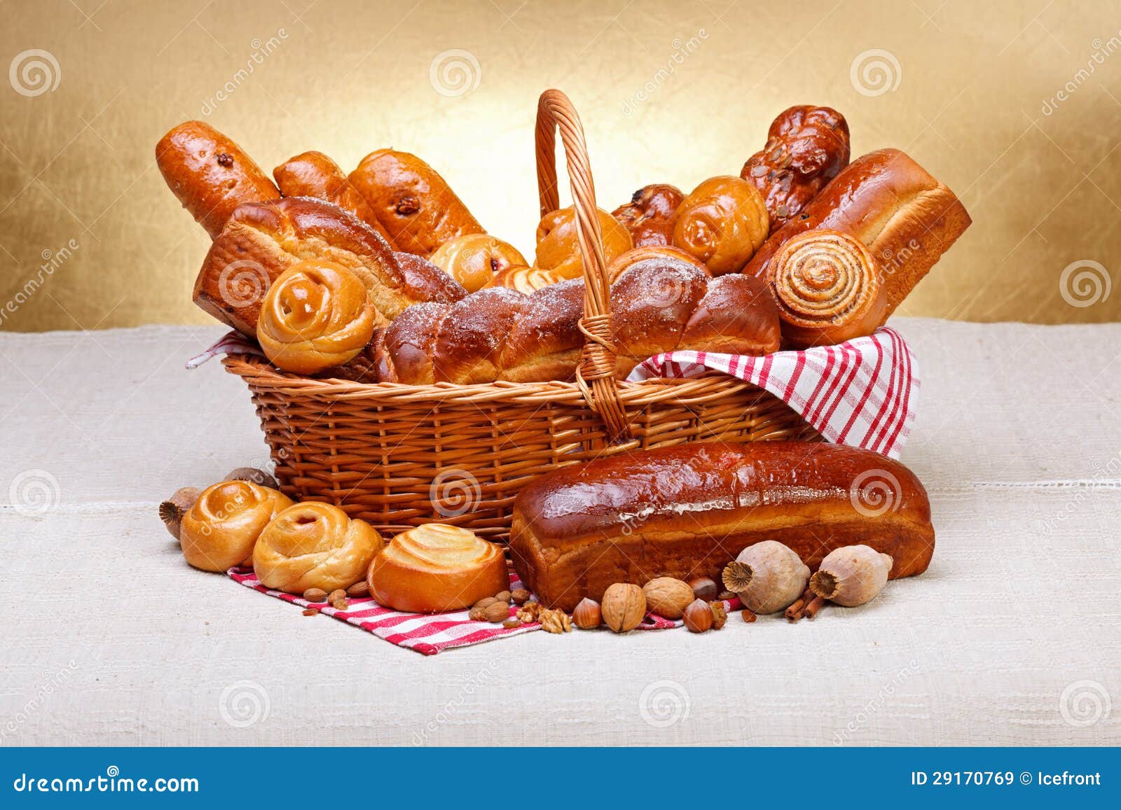 Sweet Bakery Products in Basket Stock Image Image of basket, cake