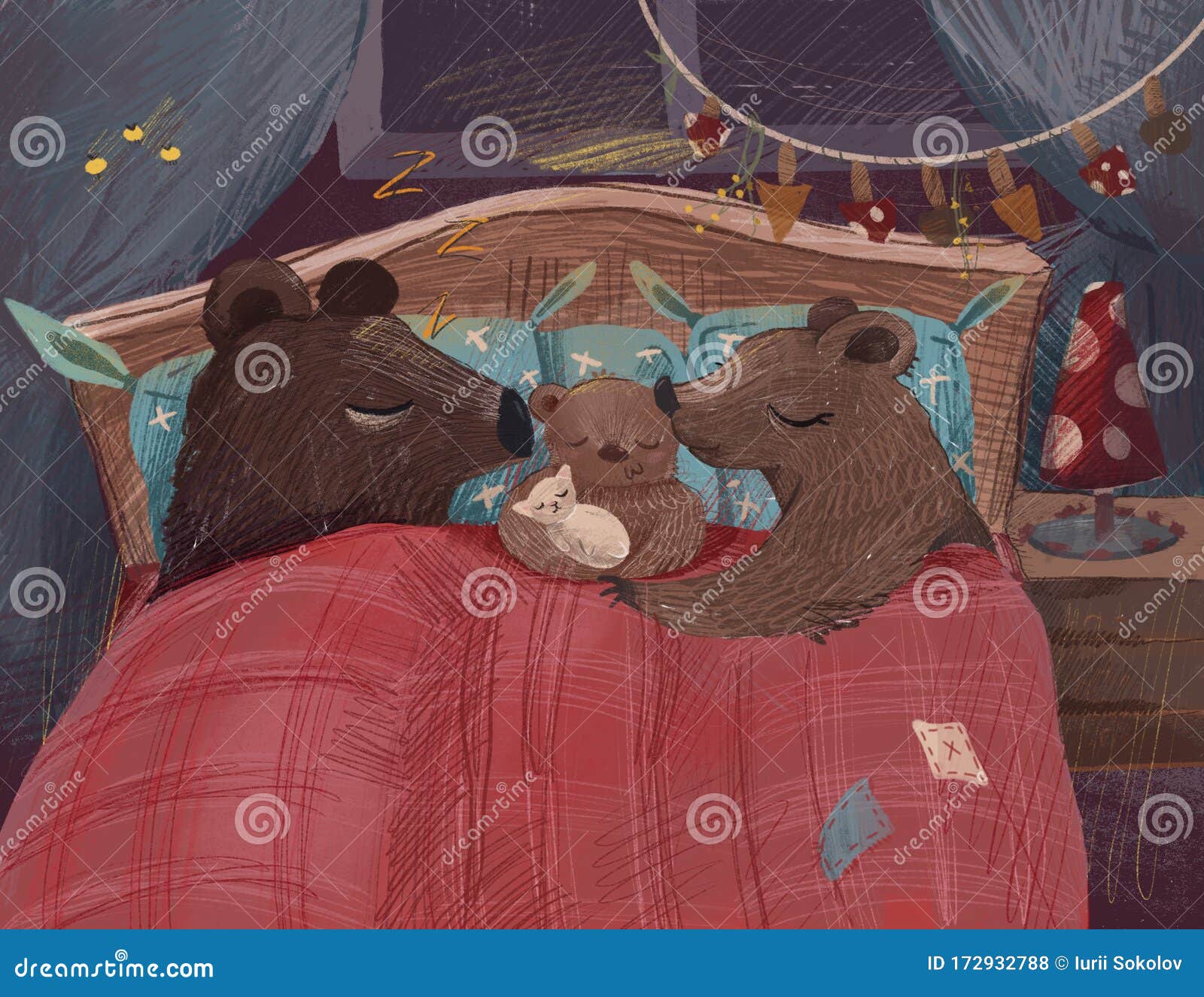 Cartoon Animals for Kids. Family Bears with Sleeping Little Cute Baby Bear. Digital Painting Illustration Stock Illustration - Illustration of sleep, digital: 172932788 Cartoon Animals for Kids. Family Bears with Sleeping Little Cute Baby Bear. Digital Painting Illustration Stock Illustration - Illustration of sleep, digital: 172932788