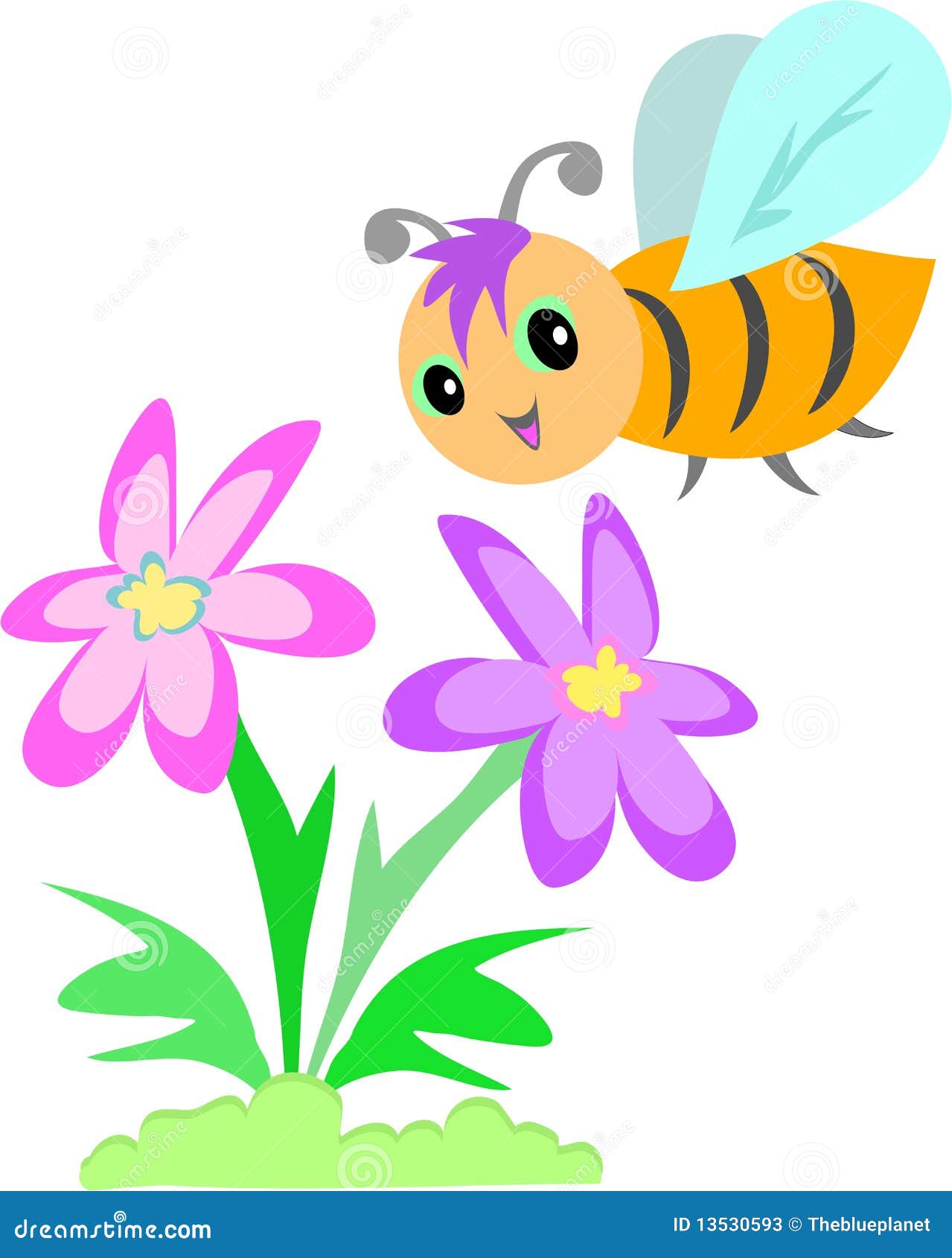 Sweet Bee and Flower stock vector. Illustration of animal 13530593