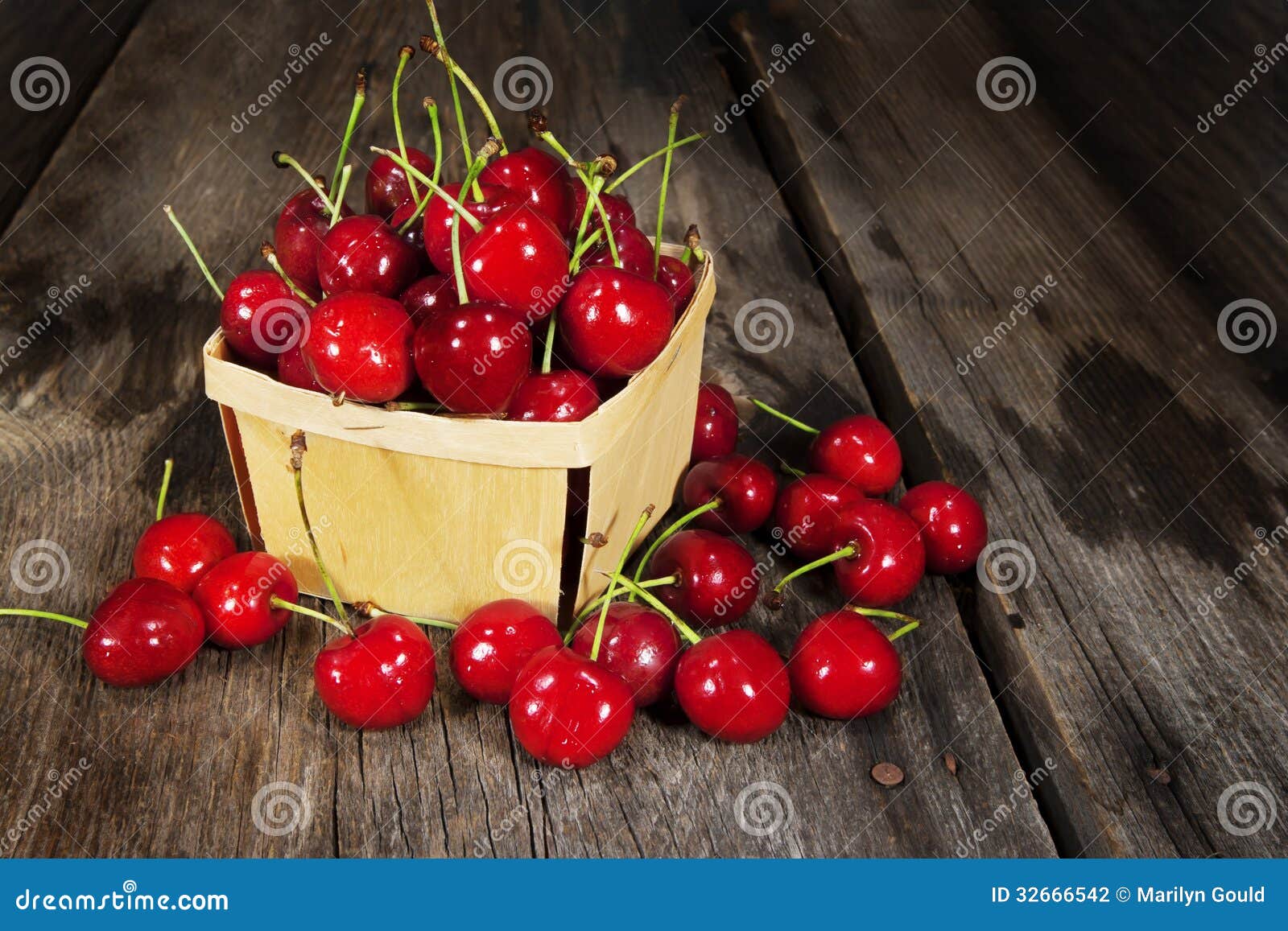 sweet bing cherries wood basket