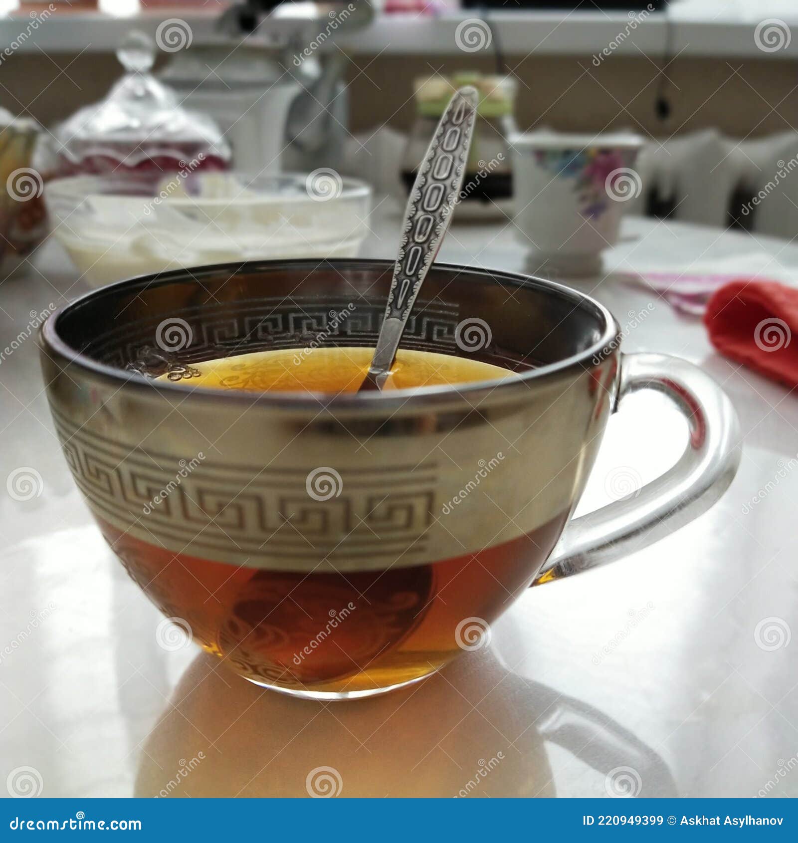 Sweet black tea with sugar stock image. Image of dairy 220949399