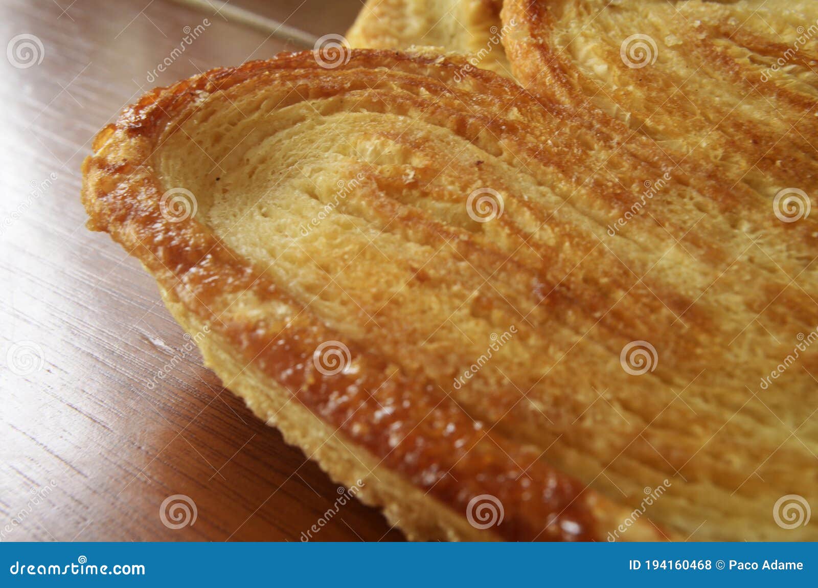 sweet bread detail, traditional oreja mexican sweet bread close up