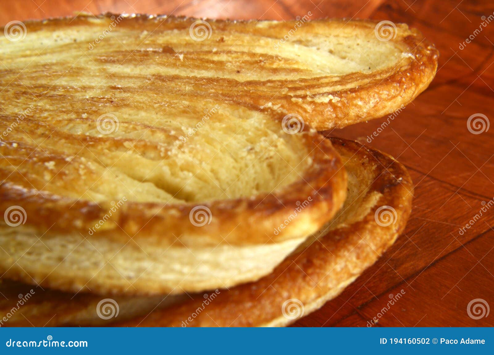 sweet bread detail, traditional oreja mexican sweet bread close up