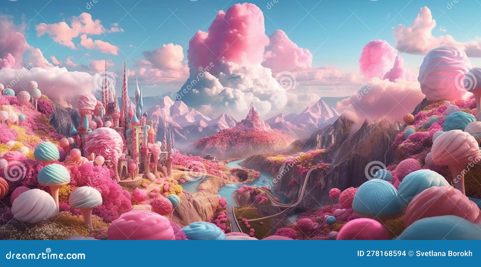 Sweet Candy World Fairy Landscape, Panorama. Sweets, Candies, Caramel Stock  Illustration - Illustration of caramel, delicious: 278168594