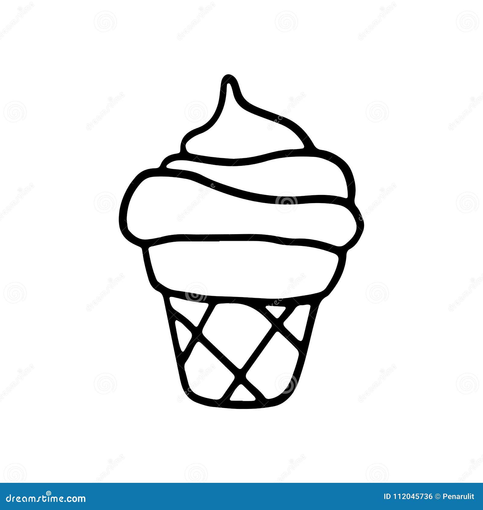 Hand Drawn Ice Cream Vector Illustration Stock Vector Illustration Of Drawn Outline