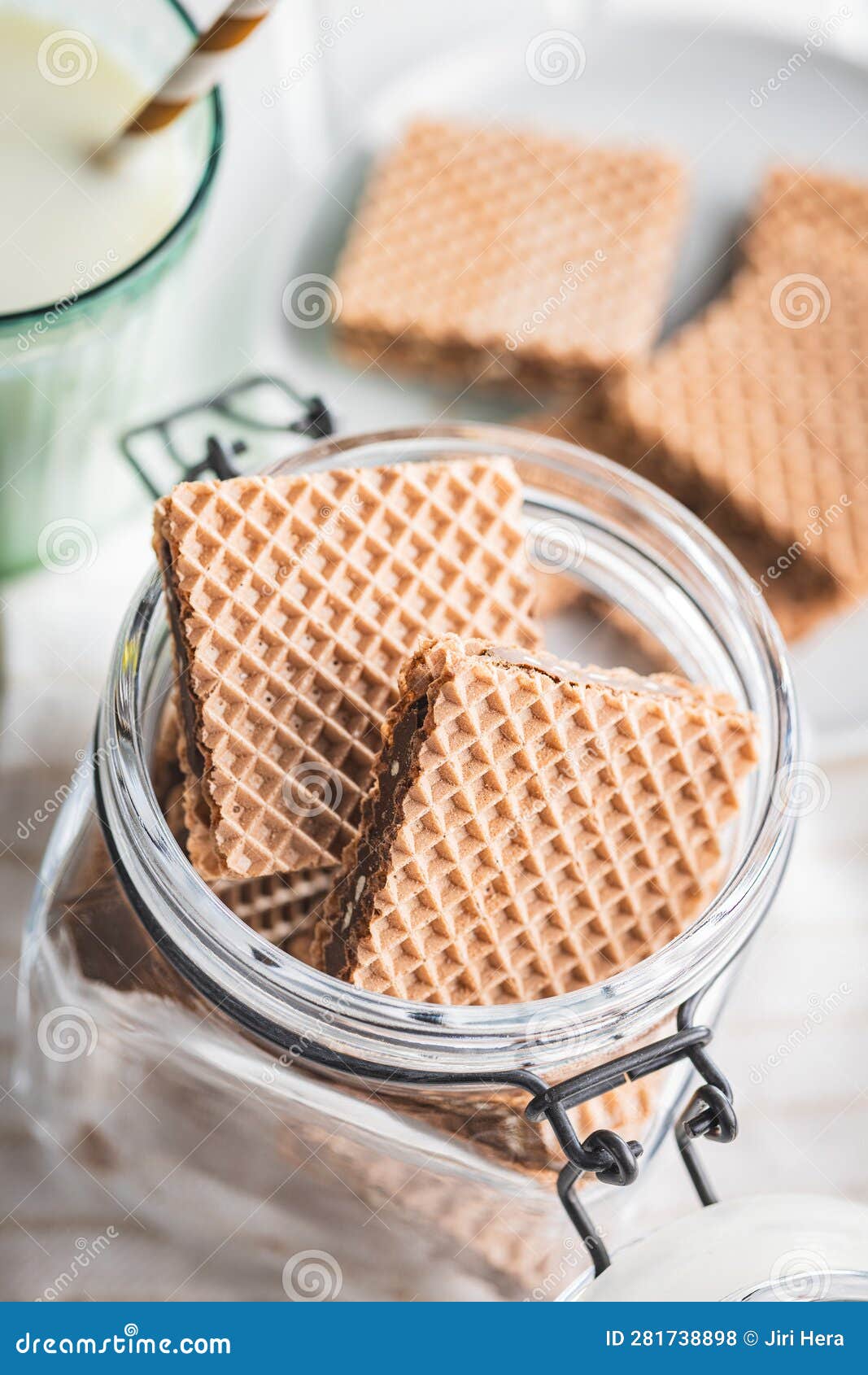 Sweet Chocolate Wafer in Jar Stock Photo Image of crisp, tasty 281738898