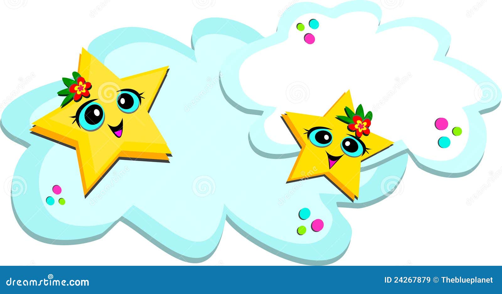 Sweet Clouds and Stars stock vector. Illustration of cute 24267879