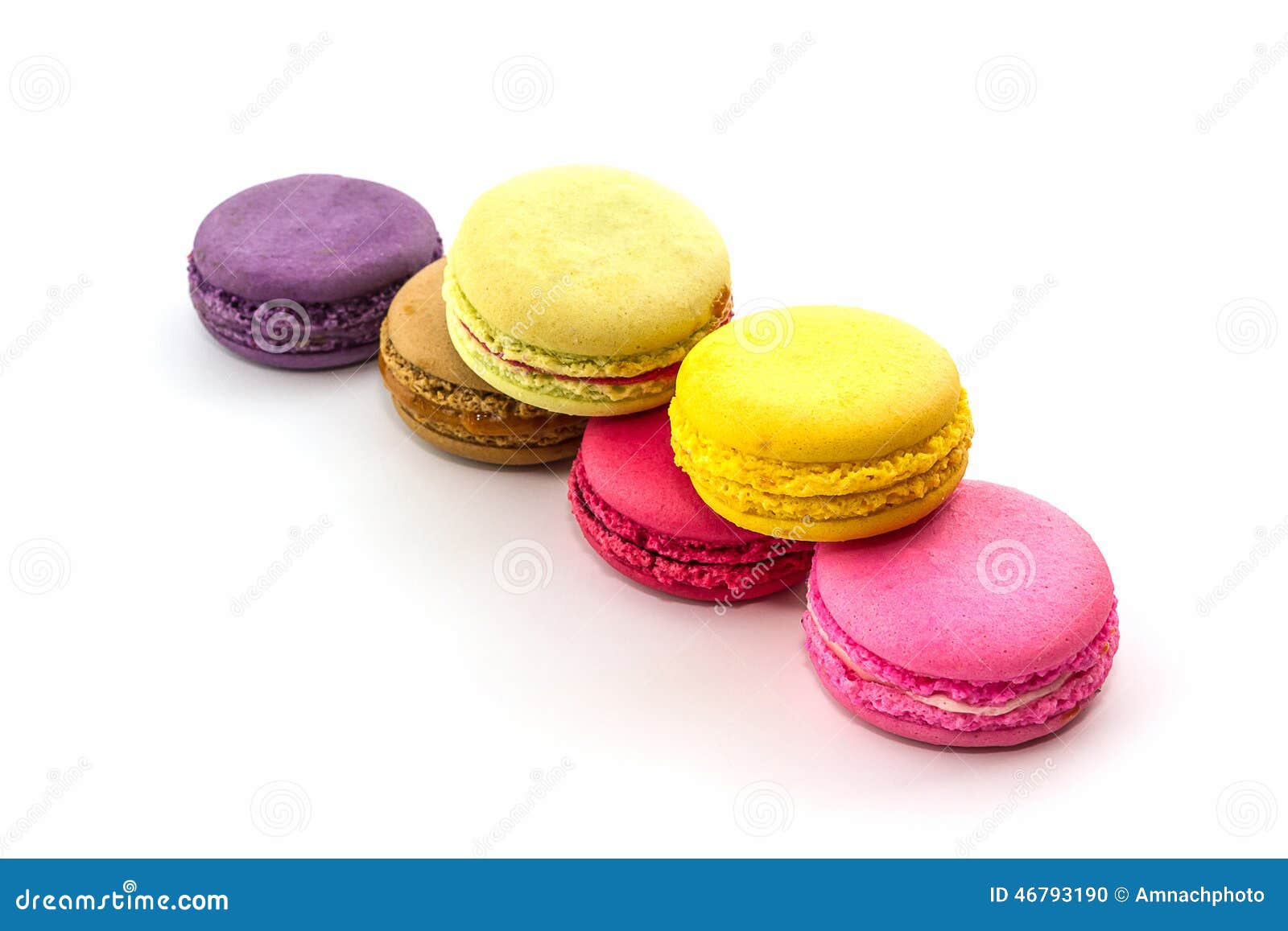 Sweet and Colourful French Macaroons or Macaron, Dessert. Stock Photo ...