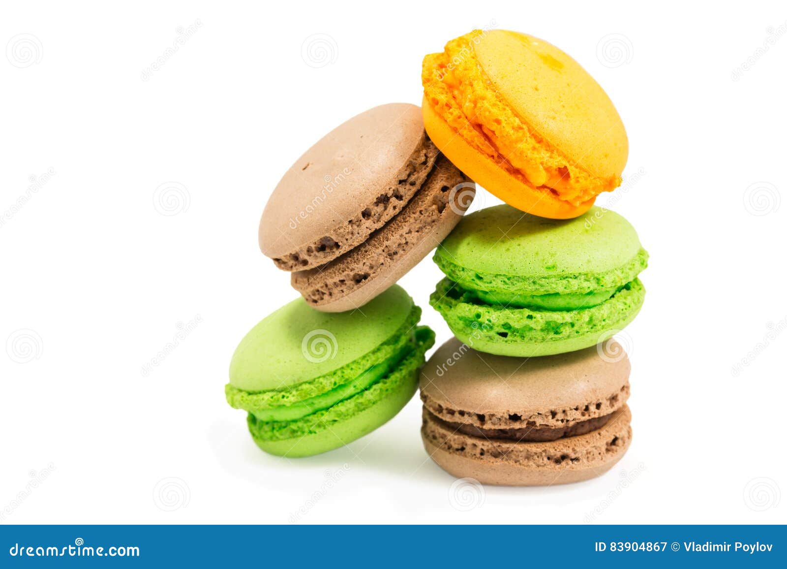 Sweet and Colourful French Macaroons or Macaron on White Background ...