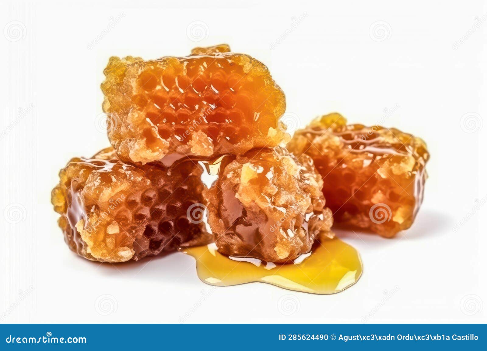 Sweet Combs with Honey, Isolated on White. Stock Photo Image of fresh
