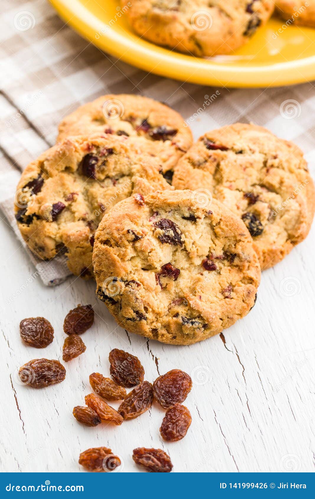 Sweet cookies with raisins stock photo. Image of fattening 141999426