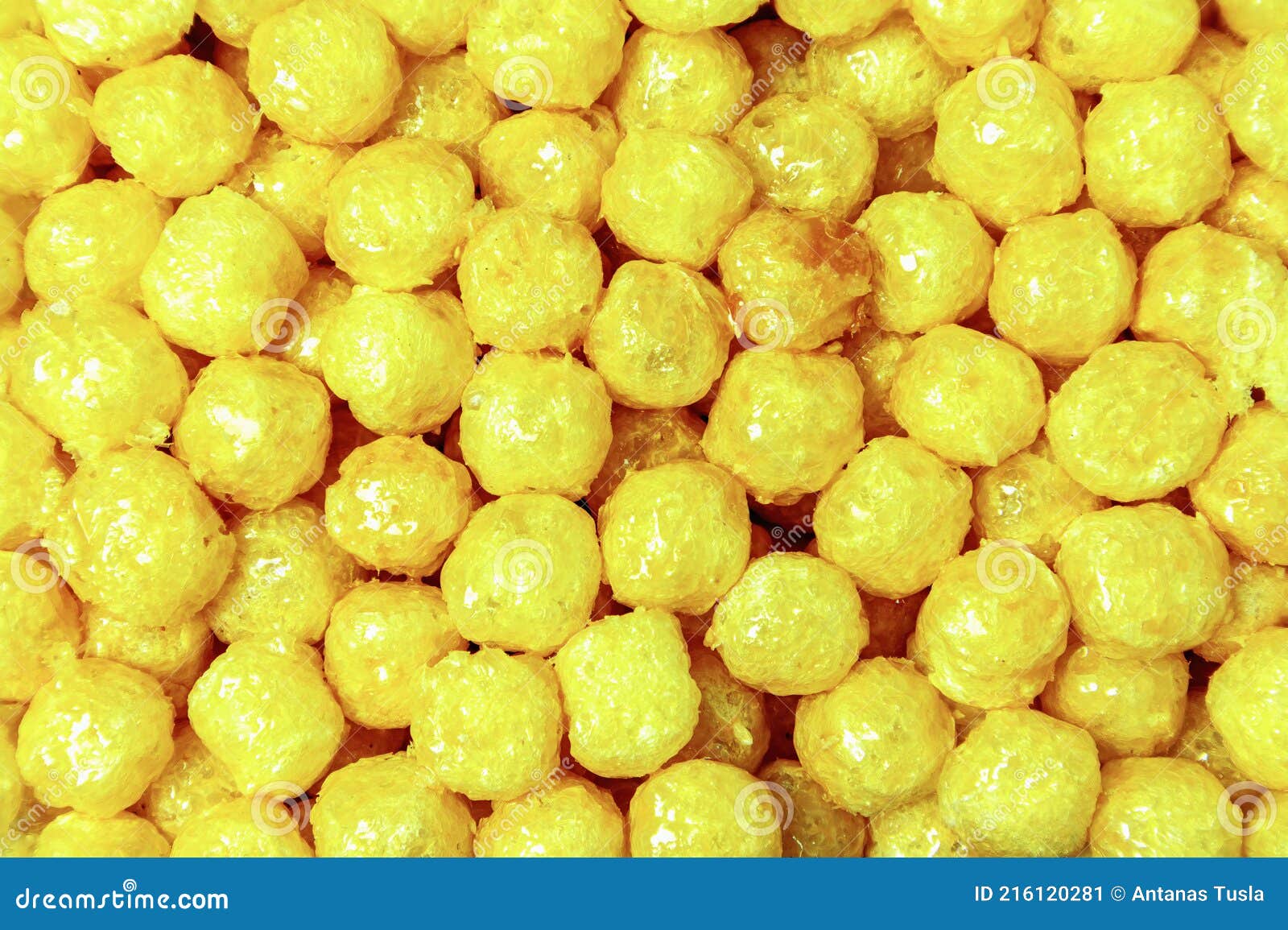 Sweet Corn Balls Covered with Syrup Stock Image Image of food, macro